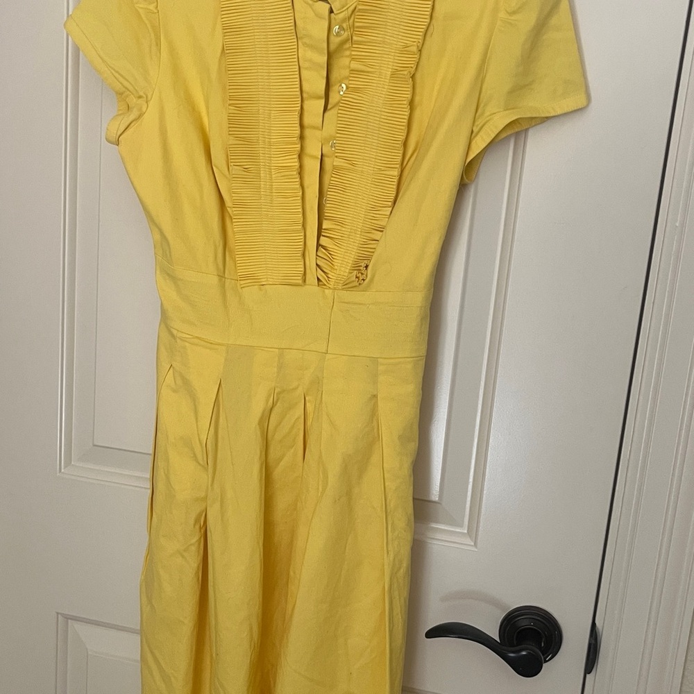 Eliza J Yellow Pleated Dress